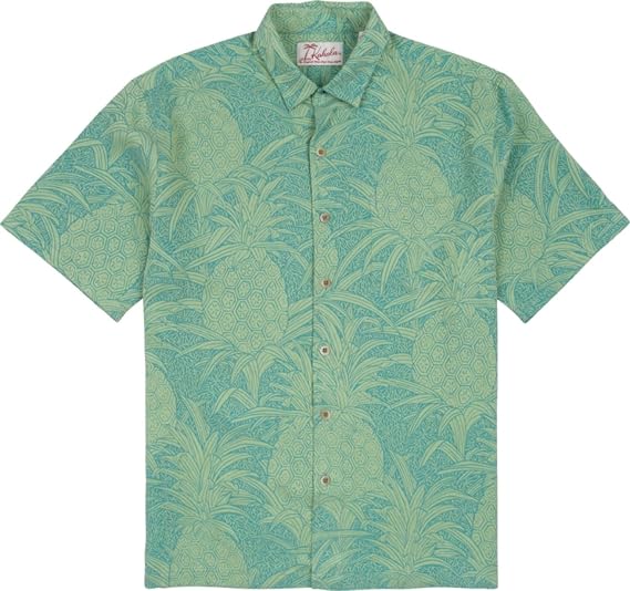 Kahala Men's Hala Kahiki Jacquard Short Sleeve Hawaiian Aloha Shirt