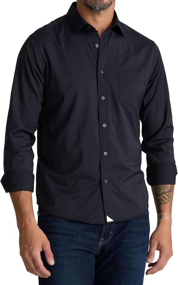UNTUCKit Gironde - Untucked Performance Shirt for Men, Long Sleeve, Button down Dress shirt