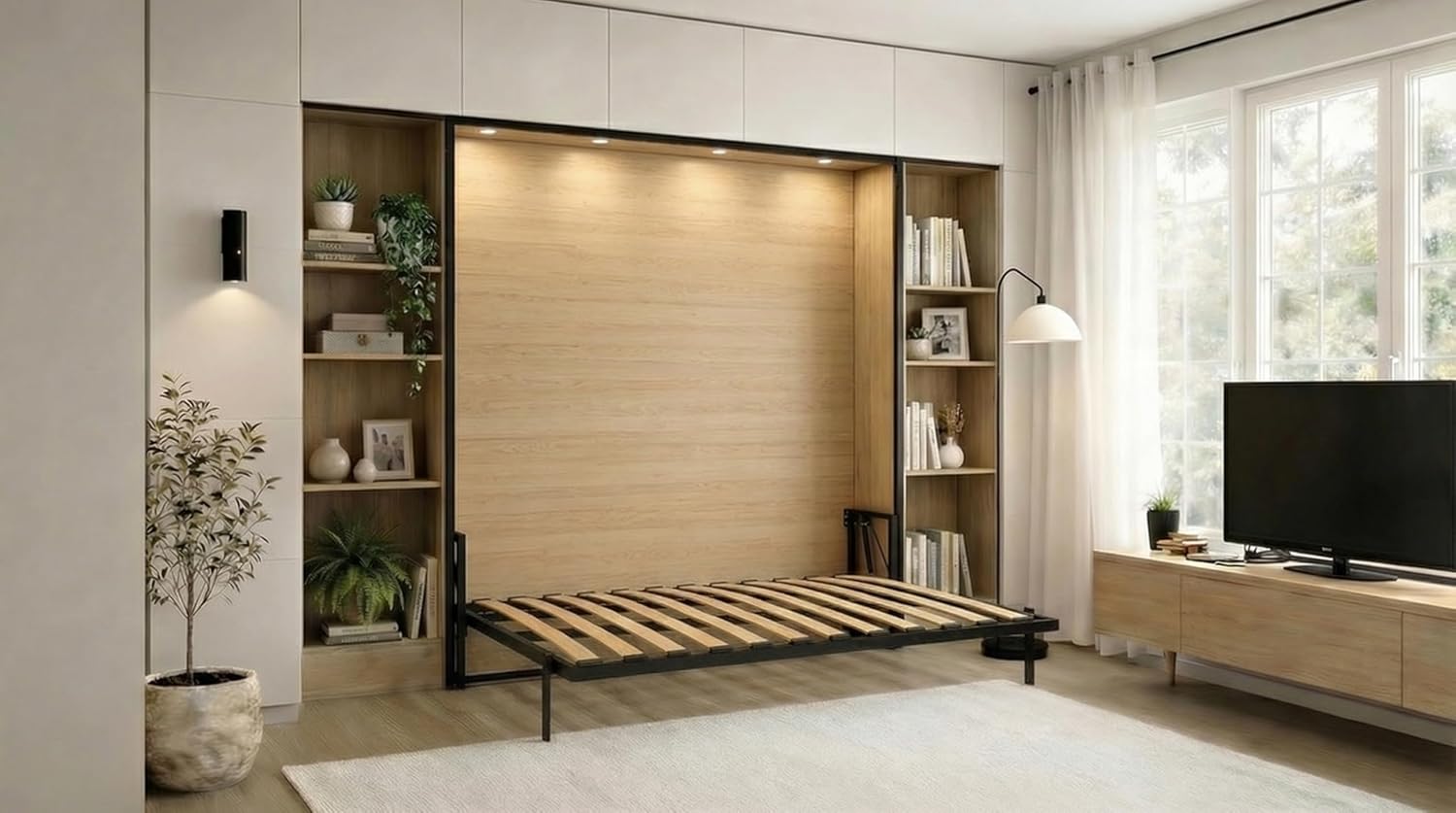 Morphy Studio Murphy Bed – Complete modular multi‑system (SizeFlex™ + TypeFlex™), space‑saving wall bed (120x190 cm, Horizontal)