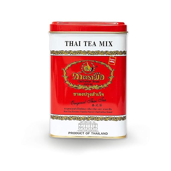Number One Original Thai Tea Bags Red Label for Iced Tea, Milk Tea or Boba Tea Beverages, Restaurant-favored Traditional Brand from Thailand with Mild Earthy Taste (0.14oz x 50 Tea Bags)