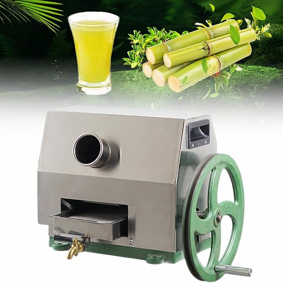 Sugar Cane Juicer Machine Manual Sugar Cane Ginger Press Juicer Stainless Steel Three-Roller Sugarcane Mill Juicer Sugarcane (B)