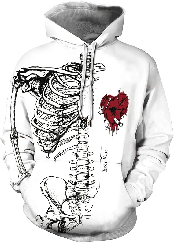 Men's 3D Printed Pullover Hoodie, Long Sleeve, Funny, with Pocket, Casual, Spring/Autumn Top