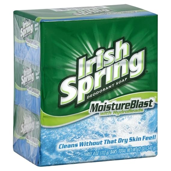 Irish Spring Moisture Blast Deodorant Soap , 3 x 4 oz
