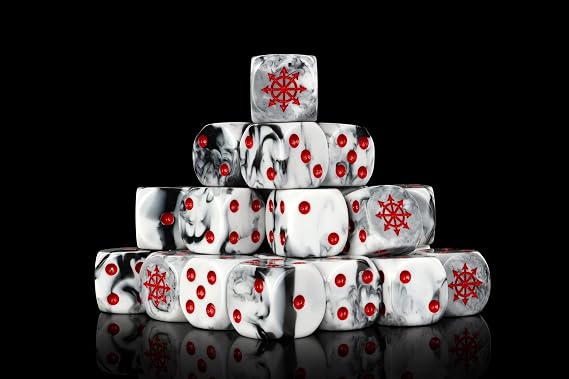 Baron of Dice Chaos Star Resin Dice - Set of 25 (Round, Marbled)