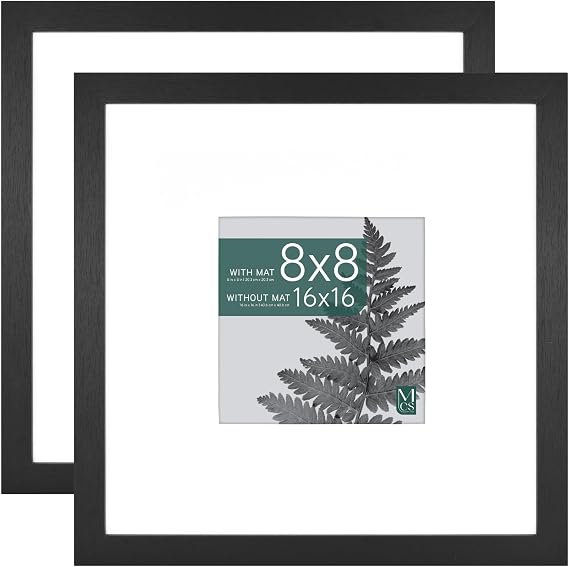 MCS Studio Gallery Photo Frame Woodgrain, 16x16 Matted to 8x8