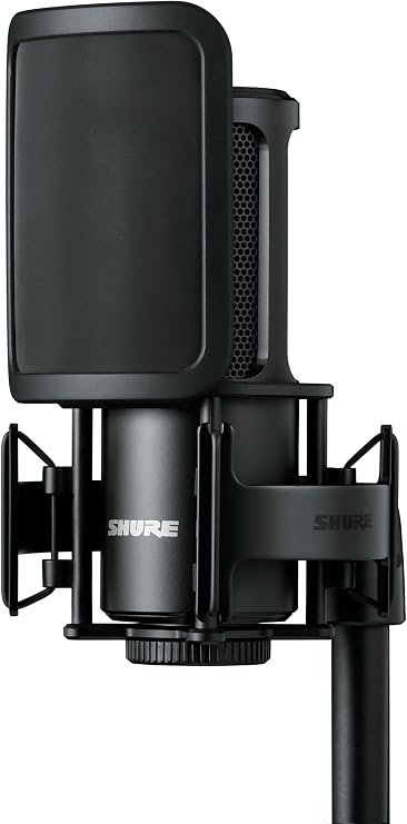 Shure SM4 XLR Studio Condenser Microphone Kit for Recording | Home-studio condenser mic with mix-ready audio, all-metal build, detachable magnetic pop filter and shock mount
