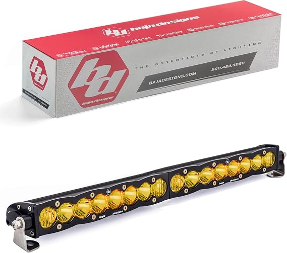 Baja Designs 20 Inch Led Light Bar Single Amber Straight Driving Combo Pattern S8 Series