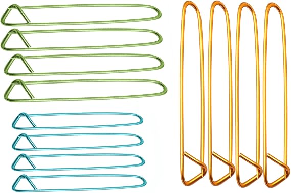 Stitch Holders for Knitting UK Accessories 12 Pcs - Aluminum, 3 Sizes | Securely Hold Live Stitches with 3 Color-Coded Sizes for Sweater Sleeves, Socks, Crochet, and Yarn Projects