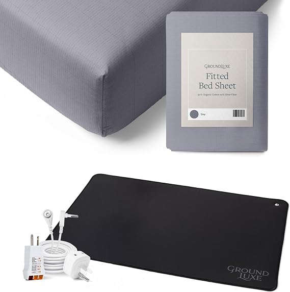 GroundLuxe California King Gray Grounding Sheet & Mat Bundle