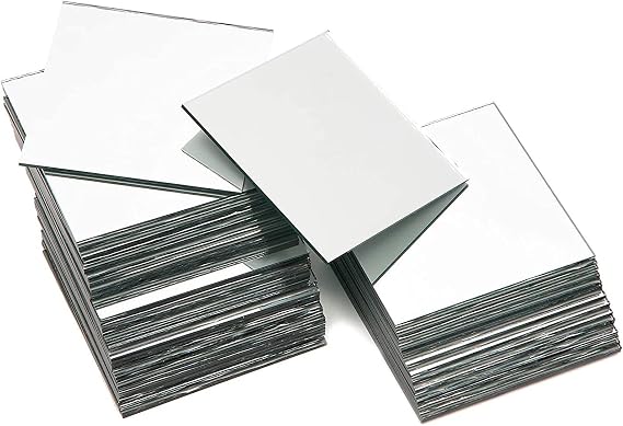 Bright Creations Mirror Art Tiles - 3 in, Silver, 50 Pack - Adhesive Mirror Mosaic Tiles for DIY Crafts & Stick-On Wall Decor