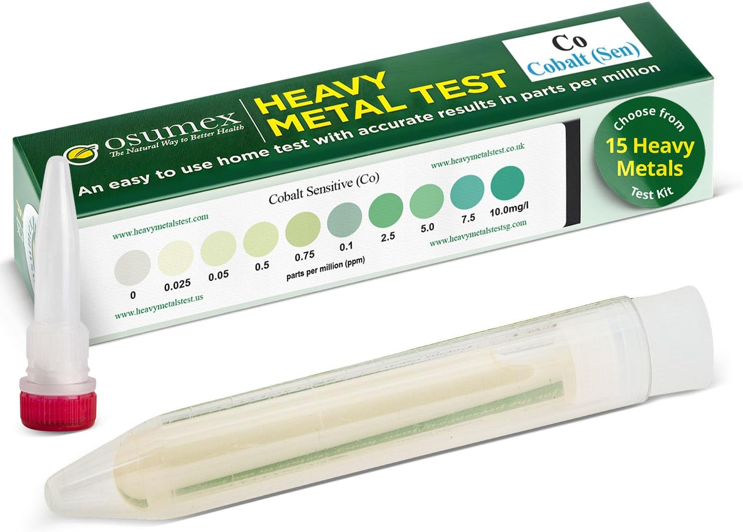 Heavy Metals Test Kit Cobalt Sensitive Kit 1 Pack - Water Testing Kits for Drinking Water, Food, Urine, Waste Water, Heavy Metal Urine Test Kit, Water Test Kit, Heavy Metal Test Kit for Humans