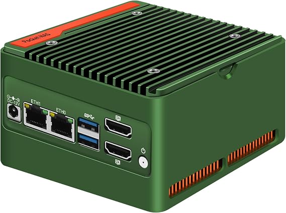 N355 X86-P6 Mini PC (N305 Upgrade), 4x M.2 NVMe NAS Mini Desktop Computer with 2x i226-V 2.5GbE LAN, DDR5 Micro PC Barebone NO RAM/SSD/OS, 2-Display, WiFi7/BT5.4 Expandable