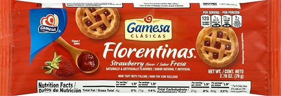 Gamesa, Strawberry Flavor Florentinas, 2.78 Ounce