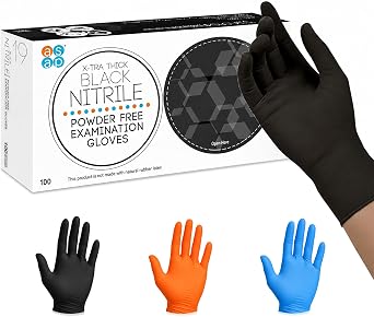 ASAP Nitrile Gloves Disposable Latex Free - 4 Mil Powder Free, Food Safe, Kitchen & Medical - Cleaning & Tattoo Supplies