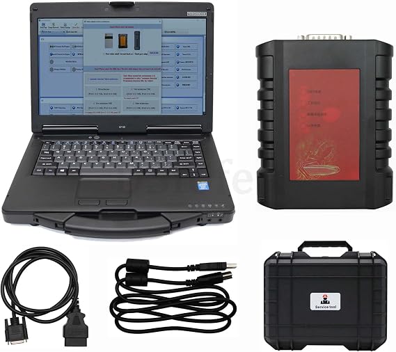 para WeiChai 6-in-1 EOL OBD Calibration Diagnostic Tool Engine Detector for SINOTRUK HOWO SHACMAN Heavy Duty Truck Scanner (Tool with Laptop)