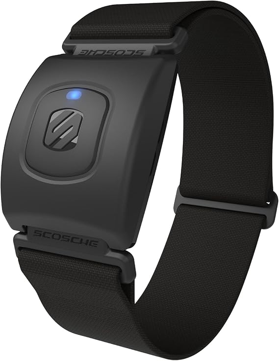 Scosche Rhythm Heart Rate Monitor Armband - Optical Heart Rate Armband Monitor with Dual Band Radio ANT+ and Bluetooth Smart