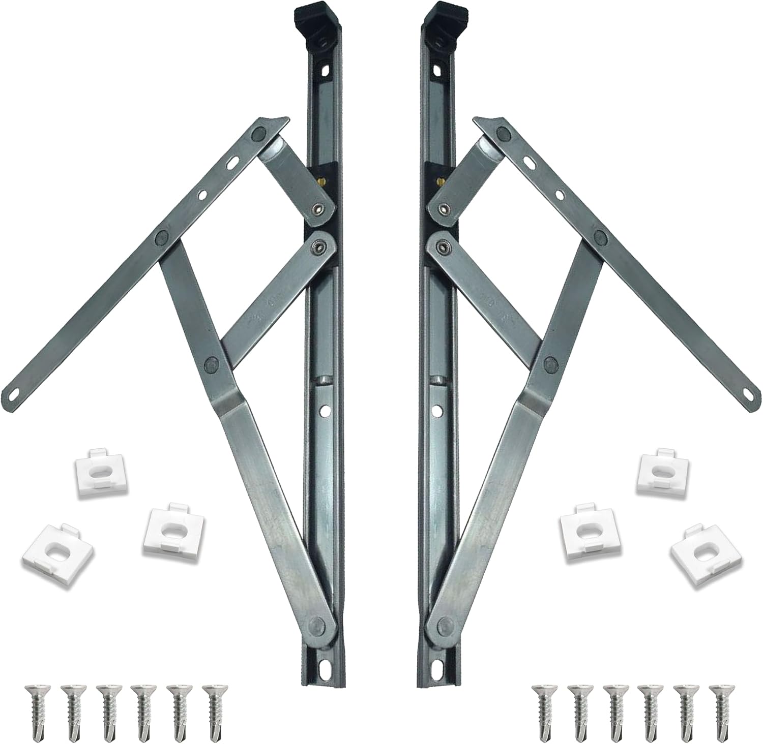 uPVC Universal Window Hinge Kit Double Glazing Friction Stay PVC 13mm 17mm Stack 12 inch Non Handed Stainless Steel
