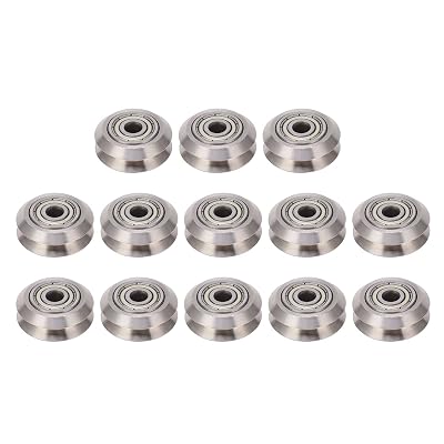 V Pulley Wheel Stainless Steel 13PCS with Carbon Steel Bearings 24.3mm x 10.2mm - Smooth Rolling, Low Noise for 3D Printer CR 10, Ender 3, Tevo Tarantula