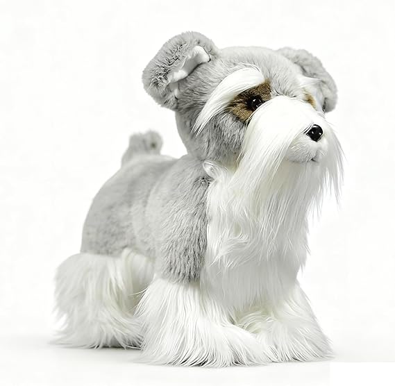 lilizzhoumax Schnauzer Dog Plush Toy, 27cm