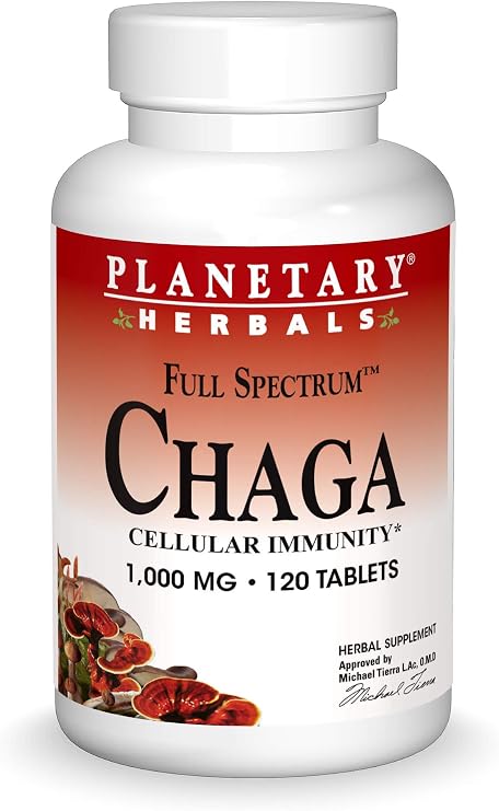 Planetary Herbals Chaga Full Spectrum, Enhance Cellular Immunity, 120 Count (Pack of 1) | Cellular Immunity Support