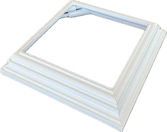 4 x 4 inch Vinyl Two-Piece, Split Style Post/Sleeve Base Trim Skirt, Low Profile, New England Style, LMT1156, White