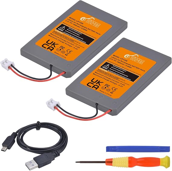 Pickle Power PS3 Controller Battery, 2 Pack LIP1359 Battery for Sony PlayStation 3 Dualshock 3 CECHZC2E CECHZC2U Controller,with USB Cable and Tools