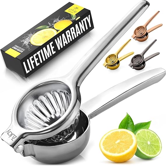 Zulay Kitchen Lemon Squeezer Hand Juicer Stainless Steel