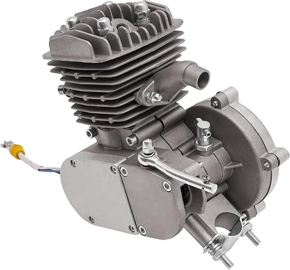 80CC Bicycle Engine Kit, 2 Stroke Petrol Gas Motor, Fits Most 26" or 28" Bikes (Silver)