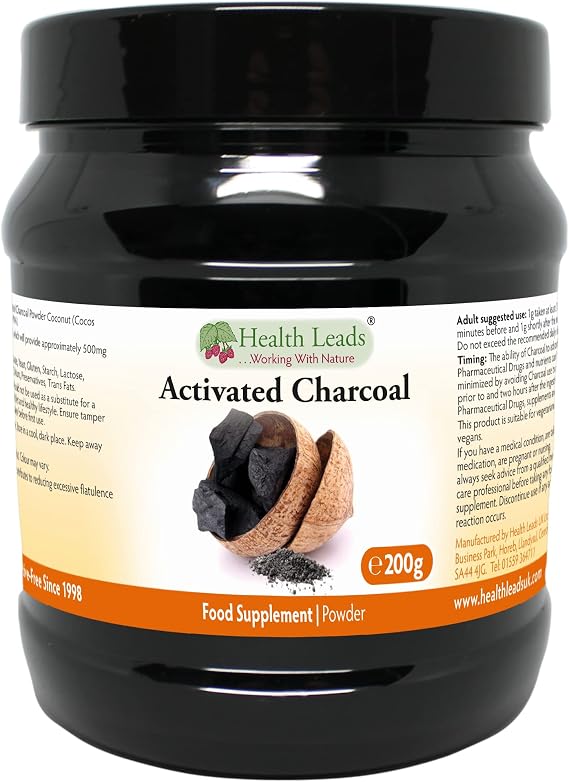 Activated Charcoal Powder 200g | Coconut Shell | Health Leads