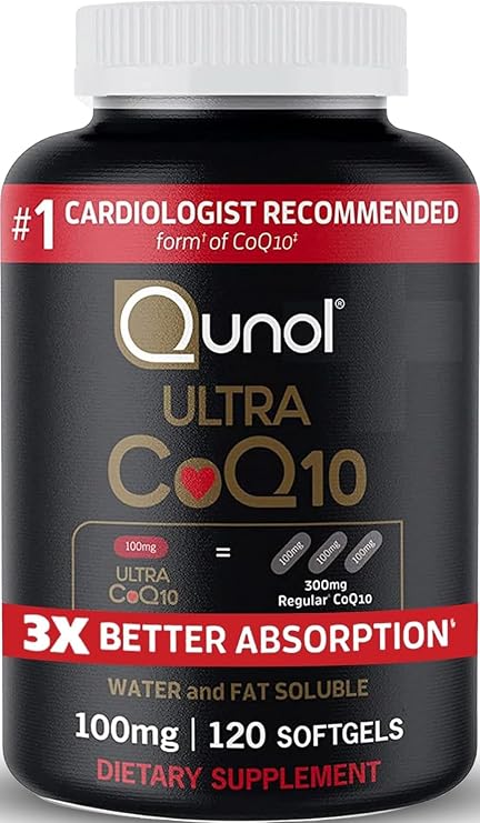 Qunol Ultra CoQ10 100mg, 3X Better Absorption, Antioxidant, 120 Softgels
