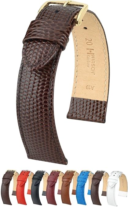 Hirsch Rainbow Leather Watch Strap - Bonded Leather Band - Multiple Colors & Sizes (8-20mm)