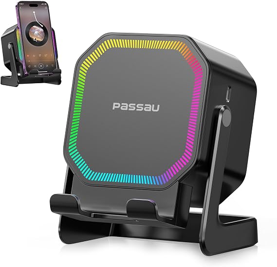 Passau Wireless Induction Bluetooth Speaker with Phone Stand RGB Light