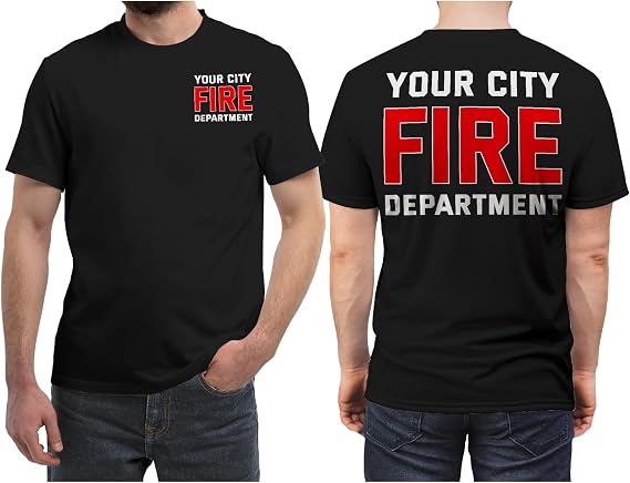 Personalized Firefighter Shirt, Custom Fire Dept Shirts for Men, Fire Rescue Shirt
