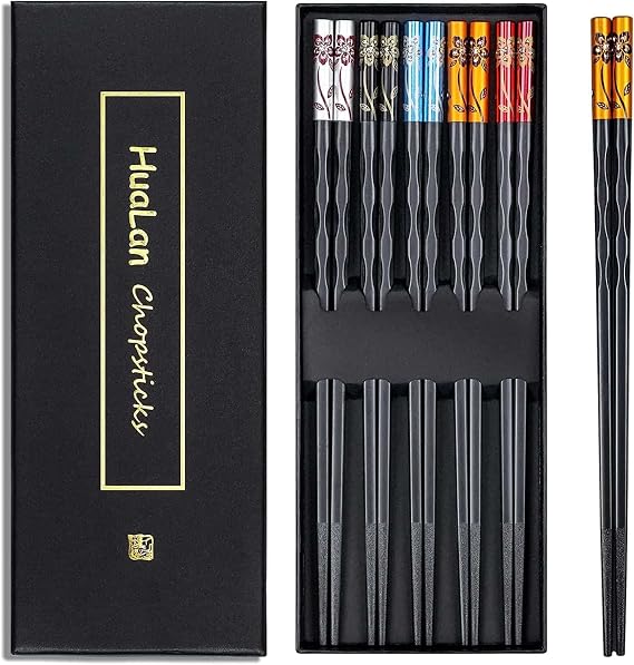Fiberglass Chopsticks Series - Japanese Non-Slip Luxury Reusable Chopsticks 5 Pairs Gift Set