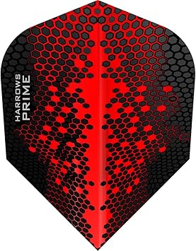 Harrows Prime Dart Flights - 100 Micron - Std - Red - Hex - 1 Set (3)