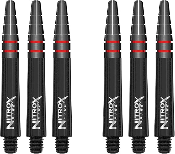 RED DRAGON Nitro Xfire Dart Shafts - Carbon Fiber Blend Stems with Aluminum Flight Locking System & Anti-Deflection Design - Available in Short, Intermediate & Medium Sizes