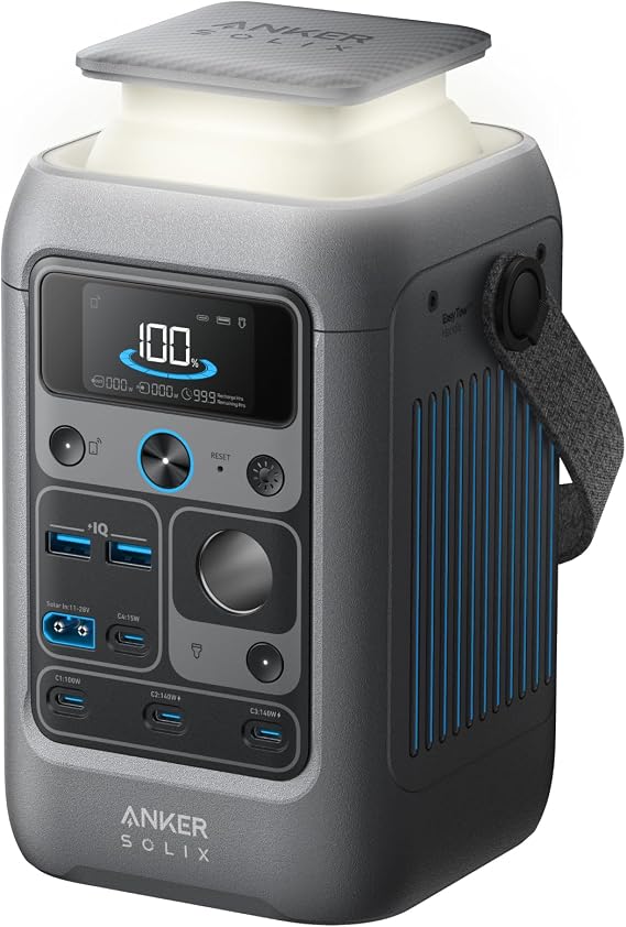 Anker SOLIX C300 DC Portable Power Station, 288Wh, 300W, Outdoor Camping | 288Wh LiFePO4 Battery, 300W Solar Generator for UPS, Travel, and Emergency Use (No Wall Charger Included)