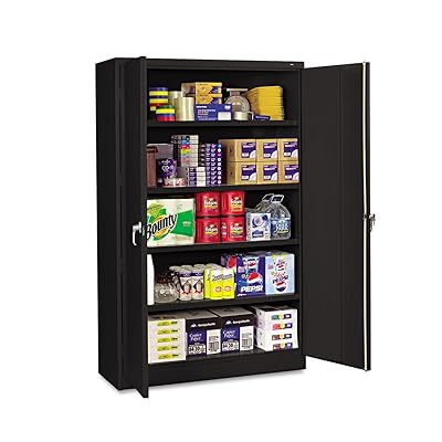 Tennsco J2478SUBK Assembled Jumbo Steel Storage Cabinet, 48w x 24d x 78h, Black