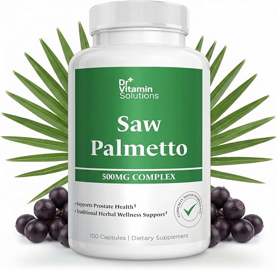 Saw Palmetto for Men 500mg Prostate Supplement, 45% Extract, DHT Blocker
