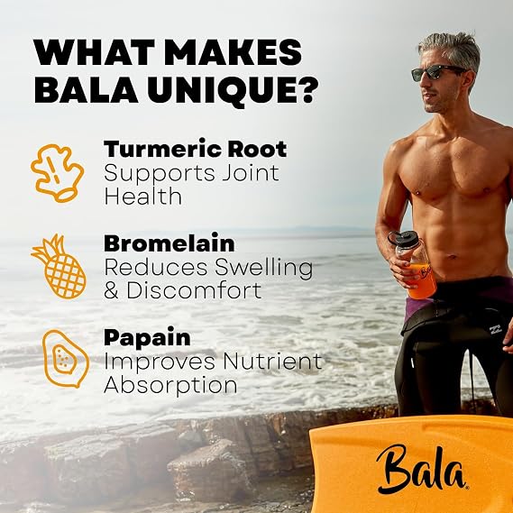 Bala Enzyme Hydration & Sugar-Free Electrolyte Drink Mix - Turmeric, Bromelain, Papain - Recovery, Immunity, Mobility - Pineapple 0.25oz