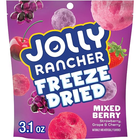JOLLY RANCHER Freeze Dried Mixed Berry Flavored Candy Bag, 3.1 oz