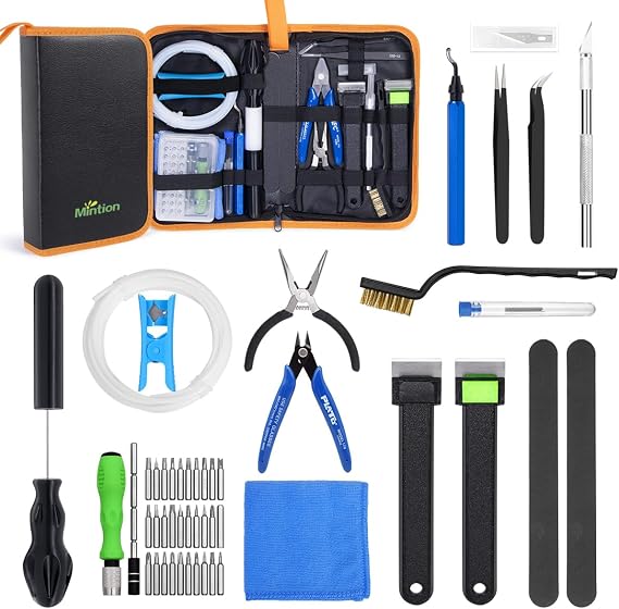 3D Printer Tool Kit with Nozzle Cleaner, PTFE Tube & Deburring Tools