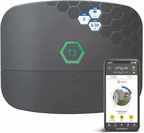 Orbit B-hyve XR Smart Sprinkler Timer - 8-Zone - WiFi-Enabled Indoor/Outdoor Irrigation Controller - App Control - Weatherproof Watering System - Multi Zone - Custom Programs - 57985