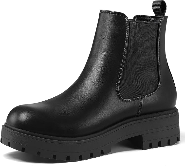 mysoft Women's Chelsea Boots Low Heel Slip On Elastic Ankle Booties