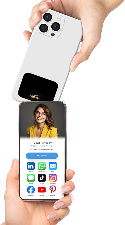 Dot Thin Digital Business Card for Back of Phone - No Subscription - Instantly Share Contact Info, Socials & More - All Phones Compatible - Tap to Share NFC (Black)