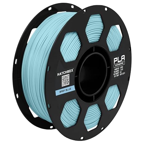 HATCHBOX PLA Filament 1.75mm Baby Blue, 3D Printer Filament 1KG Spool, Dimensional Accuracy +/- 0.03mm, Clog Free & Tangle Free, Vacuum Sealed with Desiccant