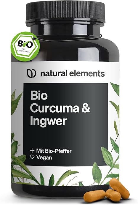 Organic Curcuma & Ginger - 180 capsules - 4440mg Organic Curcuma Organic Ginger & Organic Pepper per daily dose - With Curcumin Gingerol & Piperine - High dosage