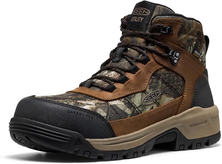 KEEN Utility Men's Skokie Hiker Style Mid Height Composite Toe 90 Degree Waterproof Work Boots