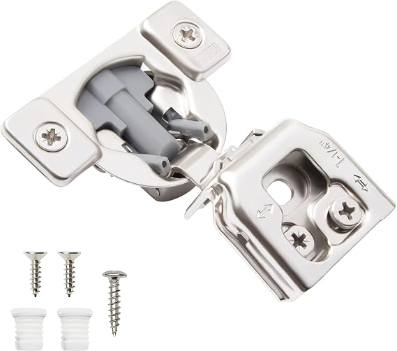 TOUCH Cabinet Hinges (1 Pair, 2 PCS) Face Frame Cupboard Door Soft Close Hinges 1-1/4" Inch Overlay Concealed Compact Hinges for Kitchen Cabinet 3D Adjustable with Dowels