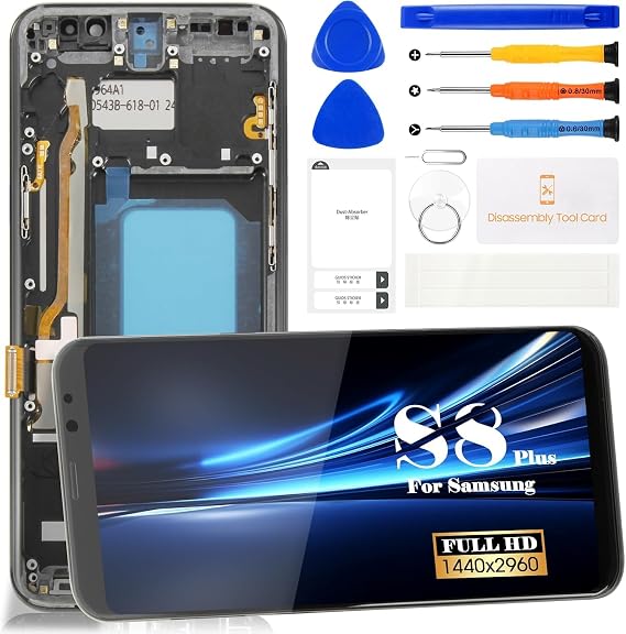 SRJTEK TFT for Samsung Galaxy S8+ LCD Display for Samsung Galaxy S8 Plus Screen Replacement for Galaxy S8+ SM-G955F SM-G955U SM-G955W Touch Screen Digitizer Repair Part with Kits with Frame(Black